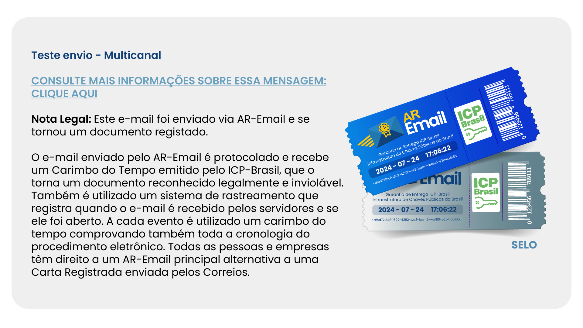 Ilustração do selo de rastreamento no rodapé do e-mail e o momento de captura da leitura